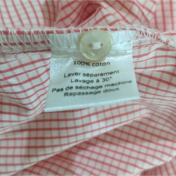 Il Etait Une Luciole Red Gingham Print Long Sleeve Henley Top Size 6 H - Picture 4 of 4